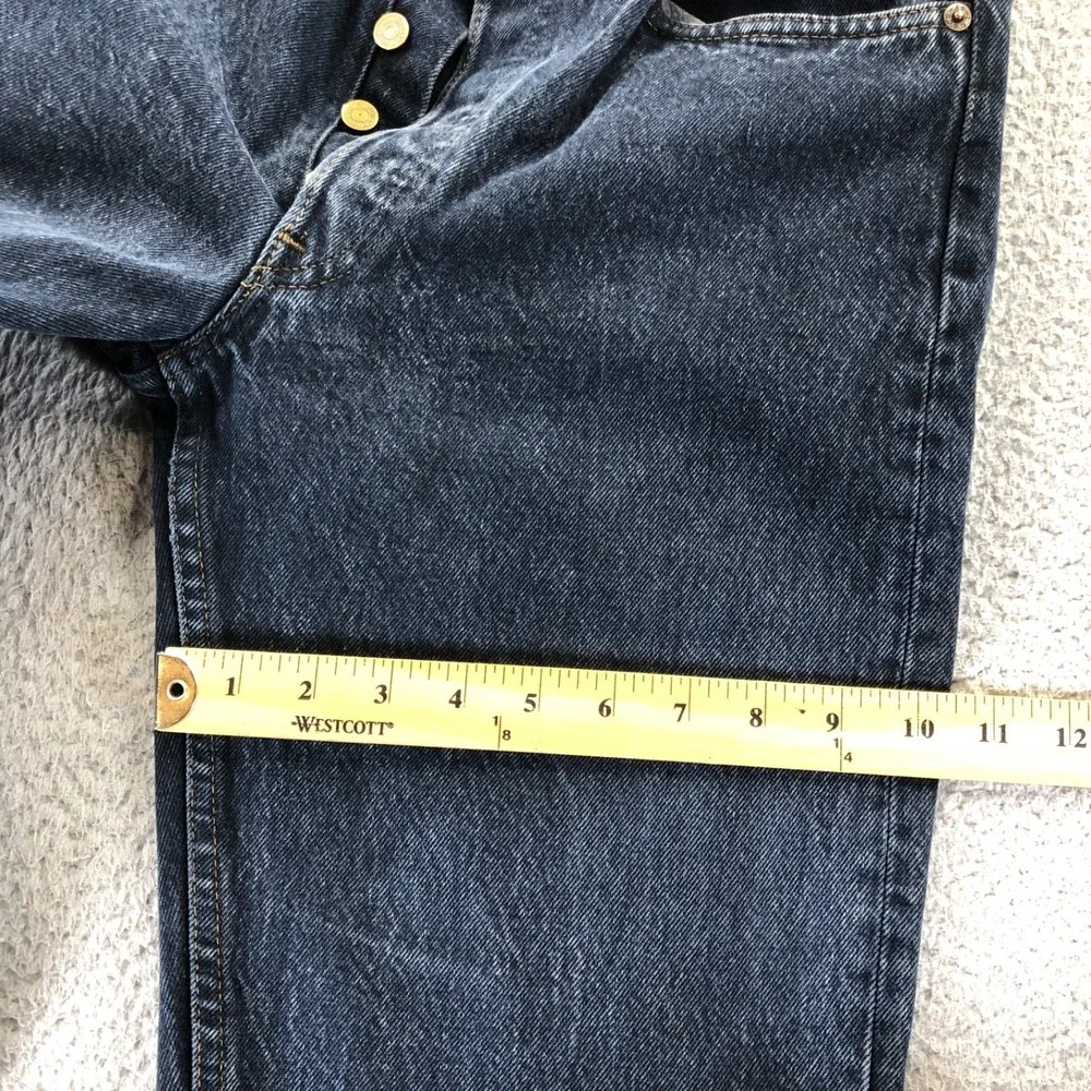 Vtg Levis Jeans Mens 31x34 501 Blue Button Fly Straight Dark Wash Made In USA